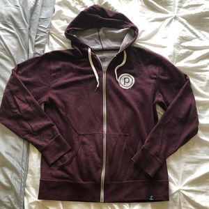 Pure Barre Maroon Zip-Up Hoodie with White Logo